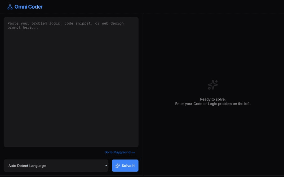 Omni Coder coding playground.