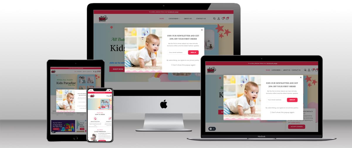 Kids Paradise e-commerce website.